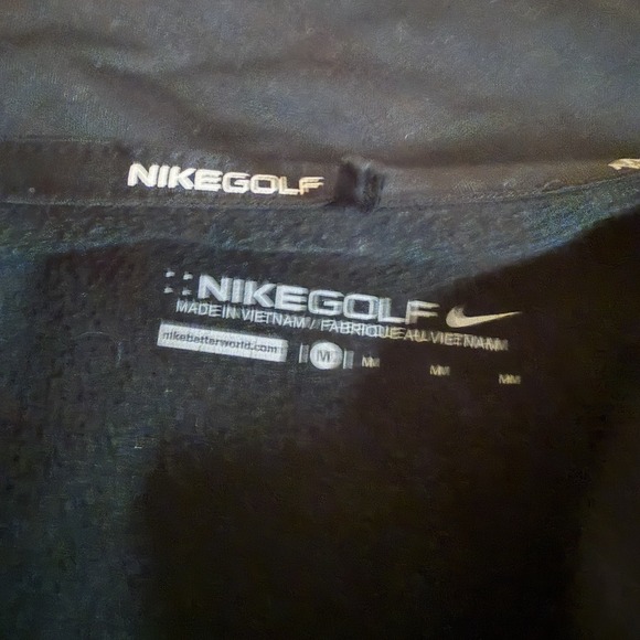 Nike Golf Jacket Mens Medium Black Insulated Full Zip Quilted Stretch - Picture 3 of 8